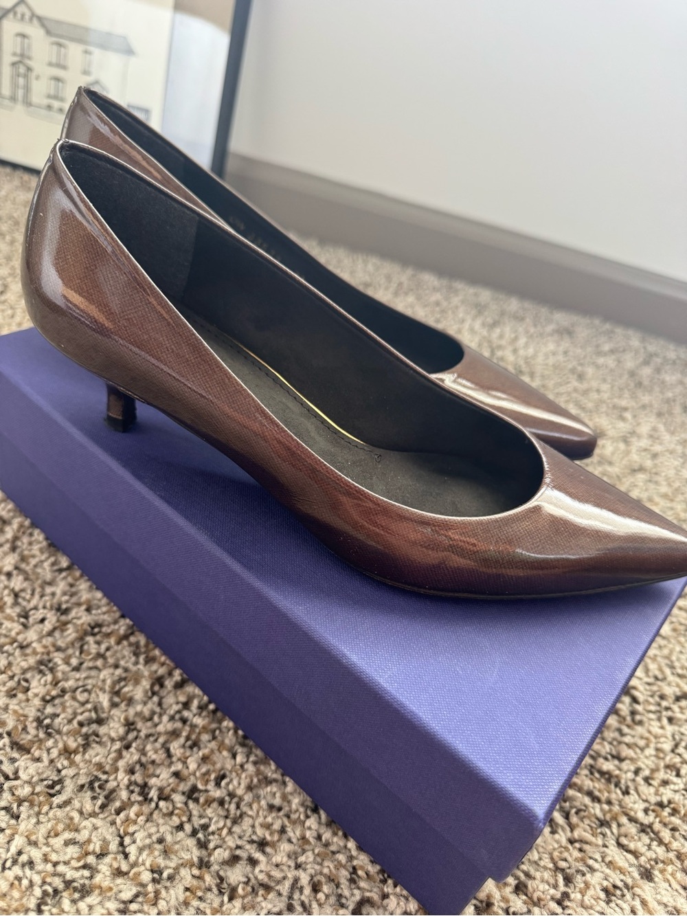 Stuart Weitzman Brown Kitten Heel Pumps - Picture 2 of 5